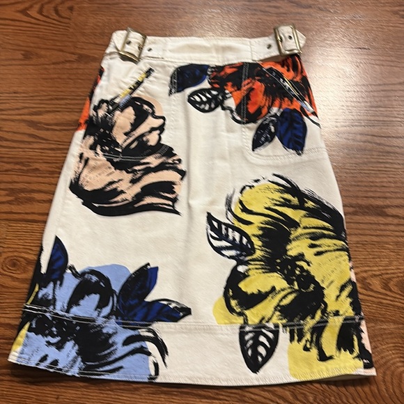 Anthropologie Maeve Rodney bold floral Print Women's Skirt adjustable buckles 0 - Picture 13 of 14